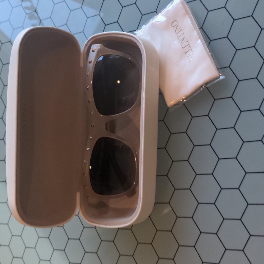 Valentino Tan Rockstud Sunglasses